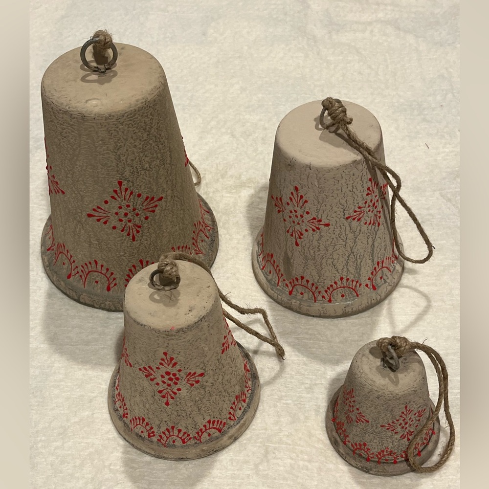 Set of 4 High Country Bells, Sundance,  New in Box metal silver red recycled